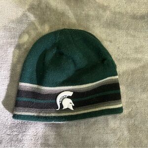 Green and Black Beanie with Spartan‎ Logo Reversible